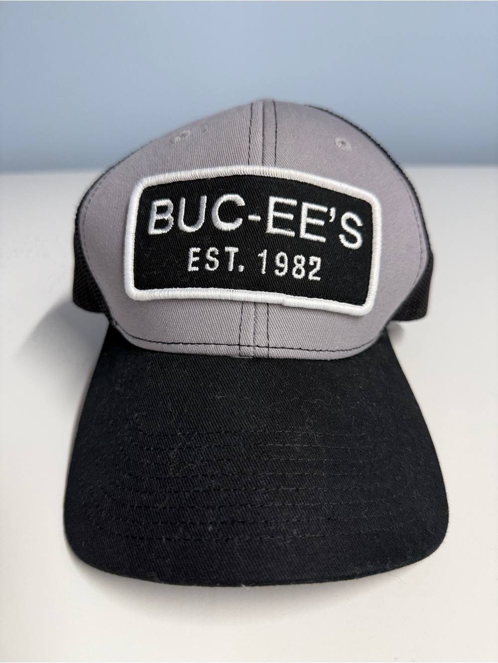 Buc-ee's Gray and Black Patch Trucker Hat